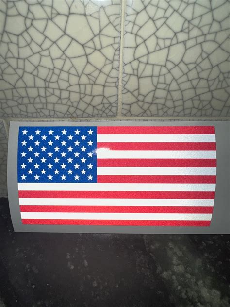 reflective us flag sticker